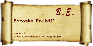 Boroska Enikő névjegykártya